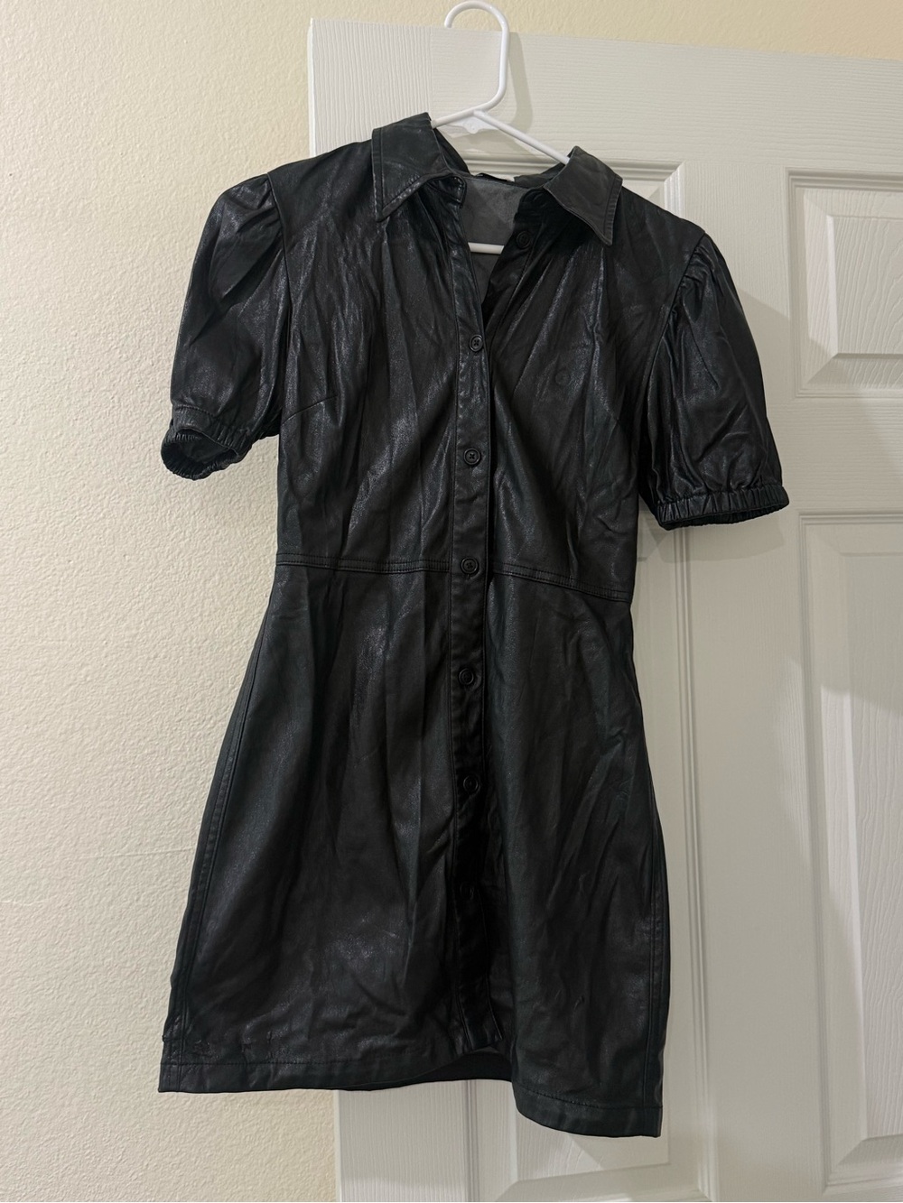 Aritzia Sunday Best Black Faux Leather Mini Dress